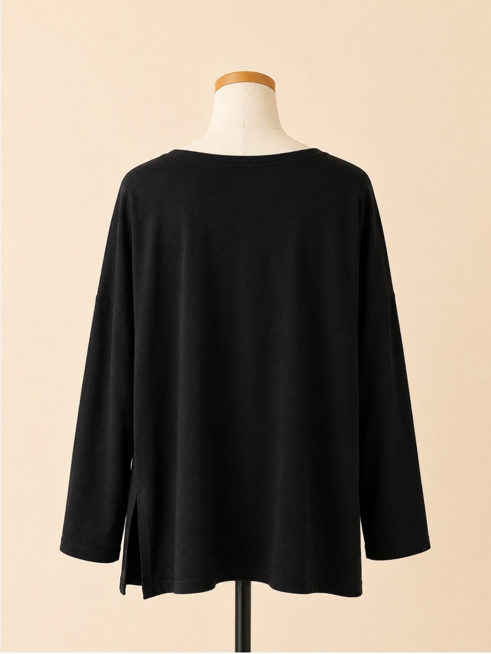 Eileen Fisher Woman Black Tencel Lyocell Tunic Top 1X Oversized Minimalist - Picture 3 of 7